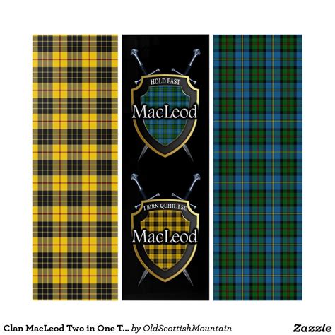 Clan MacLeod Two in One Tartan Shield & Swords Triptych | Zazzle