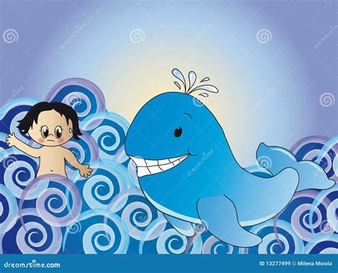 Jonah And The Whale Cartoon Vector | CartoonDealer.com #89355815