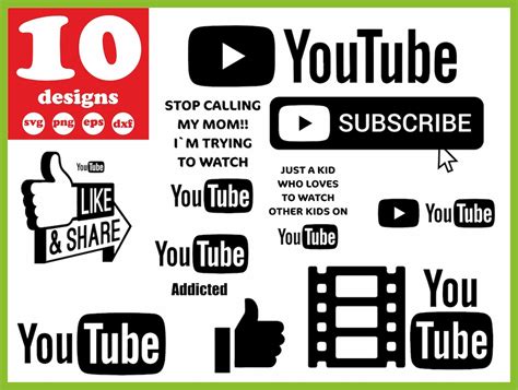 Youtube Svg File Logo Vector Social Media Decal for Cricut Studio ...