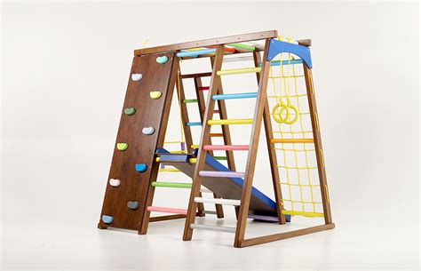 Indoor Playset for Toddlers Climbing Wall - Brown color - TodGym