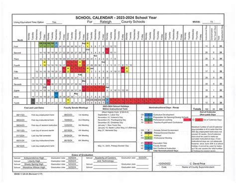 2023-2024 School Calendar | Ridgeview Elementary