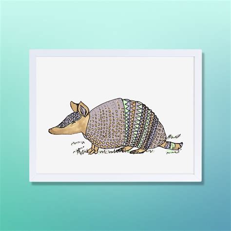 Armadillo Art Print / Armadillo Decor / Armadillo Wall Art / Cute ...