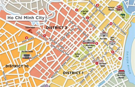 Ho chi minh mapa distrito 1 - Mapa de distrito 1 saigon (Vietnam)