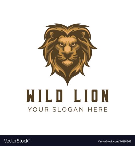 Angry lion icon logo design in vintage style logo Vector Image