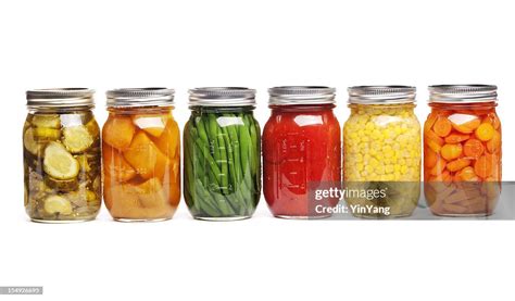 Canning Food Jars Of Canned Vegetables Preserved In Glass Storage High ...