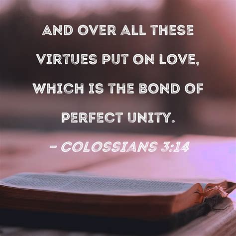 Colossians 3:14 And over all these virtues put on love, which is the ...