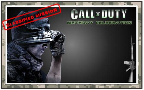 Call of Duty Blank Invitation | Call of duty, Birthday party ...