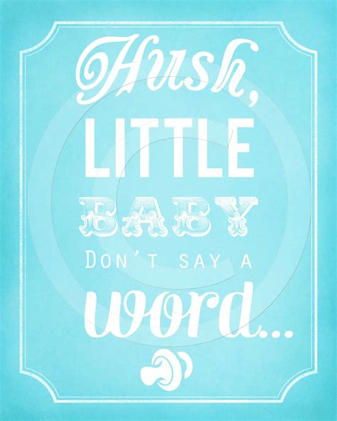 Hush Little Baby DIY Printable Nursery Art - Etsy