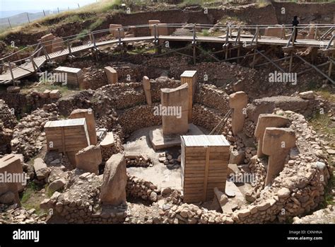 Early neolithic archaeological site of Gobekli Tepe, Sanliurfa, south ...