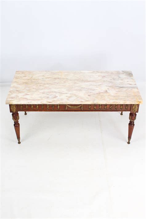 Vintage French Marble Top Coffee Table