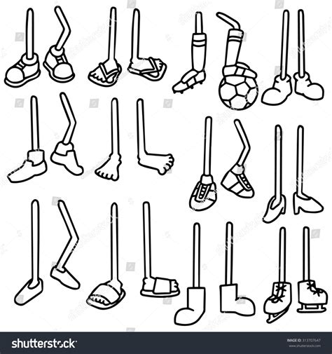 Vector Set Of Cartoon Legs - 313707647 : Shutterstock