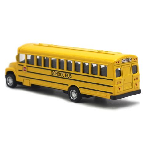 BDTCTK Diecast Yellow School Bus Toy Cars For Kids Inch Pull Back Car With Opening Doors And ...