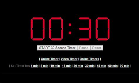 30 Second Timer (1/2 Minute) - Online Timer for 30 Seconds