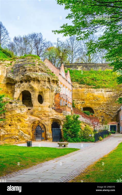 View of caves under the nottingham castle, England Stock Photo - Alamy