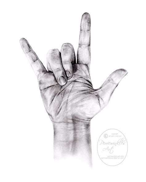 ILY Hand Sign Language Art Fine Art Print hyperrealistic | Etsy