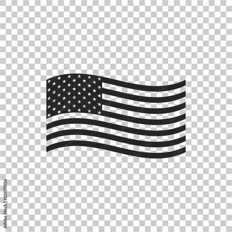 American flag icon isolated on transparent background. Flag of USA ...