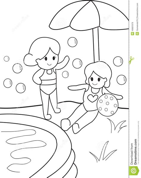 Swimming Pool Coloring Pages