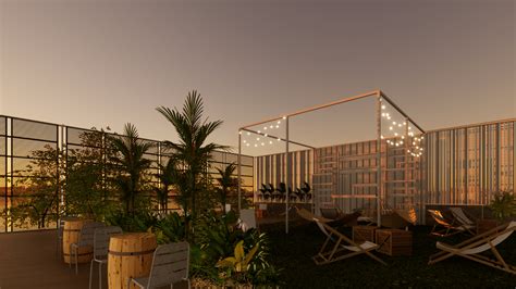 Rooftop bar design on Behance