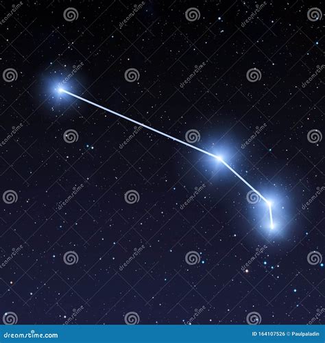 Aries Constellation Map in Starry Sky Stock Illustration - Illustration ...