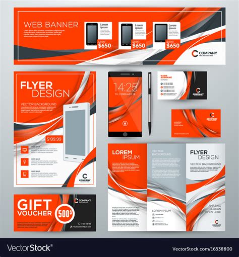 Set of stationery design templates corporate Vector Image