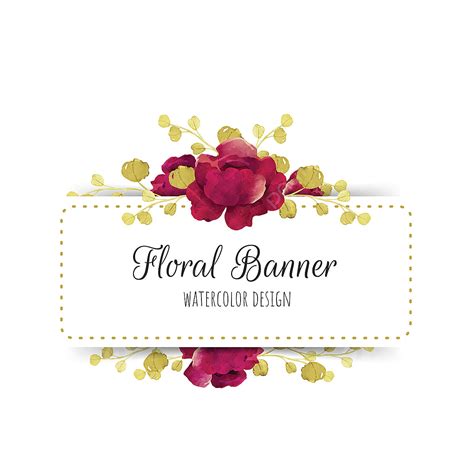 Red Watercolor Floral Vector Design Images, Watercolor Floral Banner, Floral, Frame, Jpg PNG ...