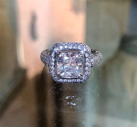 Antique Estate Diamond Halo Engagement Ring - Gem