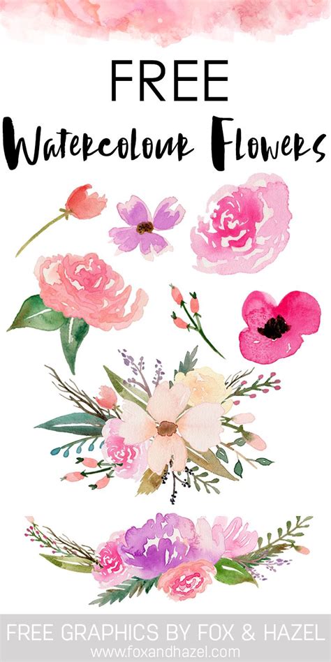 Free Blush & Navy Flower Graphics for Scrapbooking