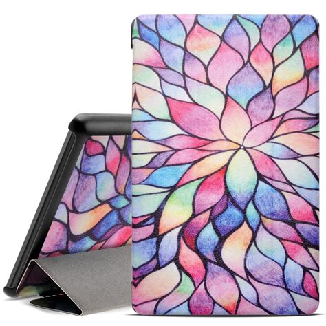 Fire HD 8 (2016) Case, RANZ Colorful Flower Ultra Slim Lightweight Standing Cover and Auto Wake ...