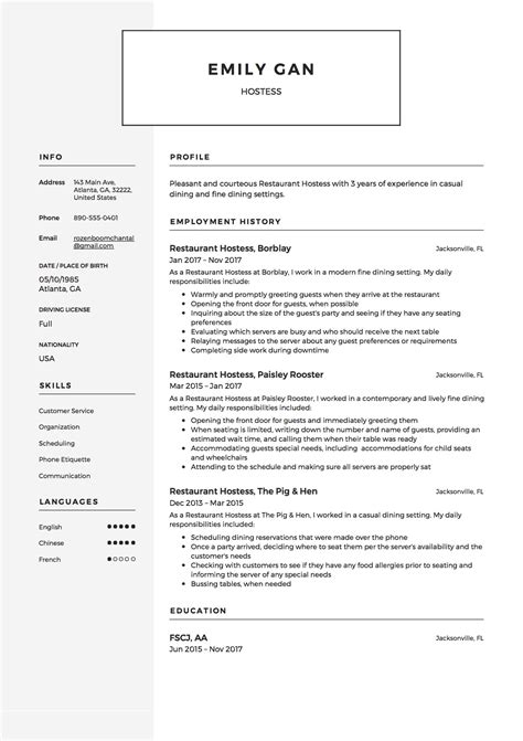 Restaurant Hostess Resume Sample & Guide – Resumeviking.com