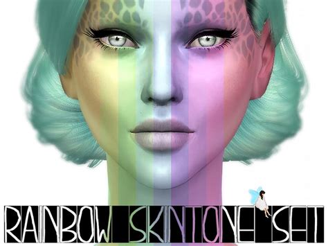 Ms Blue's Rainbow Skintone Set | Ms blue, The sims 4 skin, Sims 4