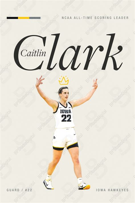 Caitlin Clark Poster, Ncaa Basketball Poster, Athlete Wall Decor, Gift ...