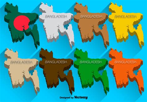 Vector 3D Icons Set Of Bangladesh Map - Download Free Vector Art, Stock ...