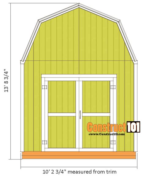 10x10 Shed Plans - Gambrel Shed - Construct101