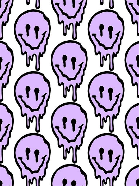 "Lilac Drippy Smiley Face" iPhone Case for Sale by ArtbyAvaW | Redbubble