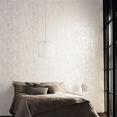 Plain Solid White Wallpaper For Bedroom Walls Thick Embossed Texture Room Wall Paper Roll Home ...