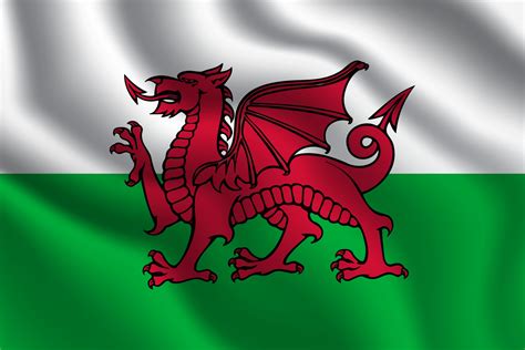 Wales national flag vector illustration with official colors design 13992817 Vector Art at Vecteezy