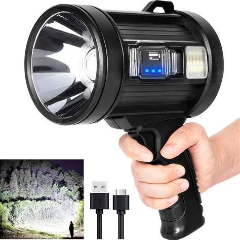 MIXILIN Rechargeable Spotlight, 90000 Lumens Handheld Hunting ...