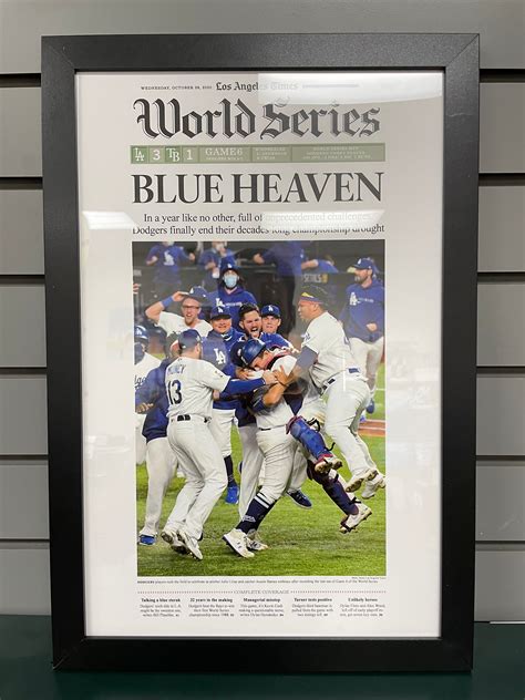 2020 L.A. Dodgers World Series Champions Framed Newspaper - Etsy