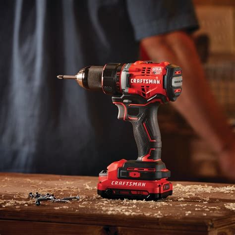 CRAFTSMAN V20 20-volt 1/2-in Keyless Brushless Cordless Drill (2-Batteries, Charger and Soft Bag ...