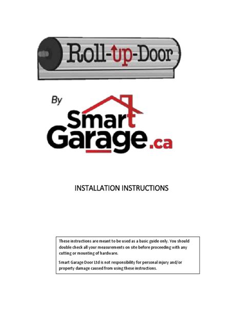 Roll Up Door Installation Manual | PDF | Door | Screw