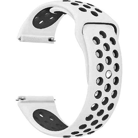 Silicone Strap Watch For Smart Watch, 22 mm - White Black