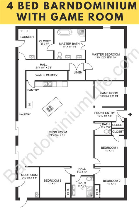 11 best 4 bedroom barndominium floor plans with pictures – Artofit