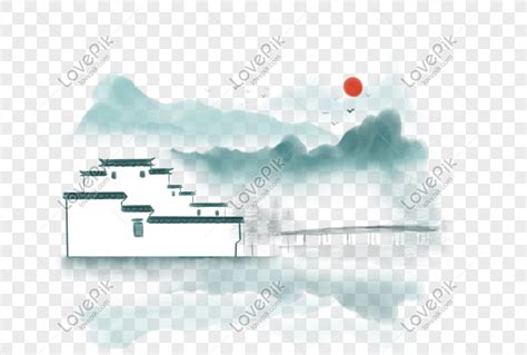 Beautiful Ink Jiangnan Illustration PNG Transparent And Clipart Image ...