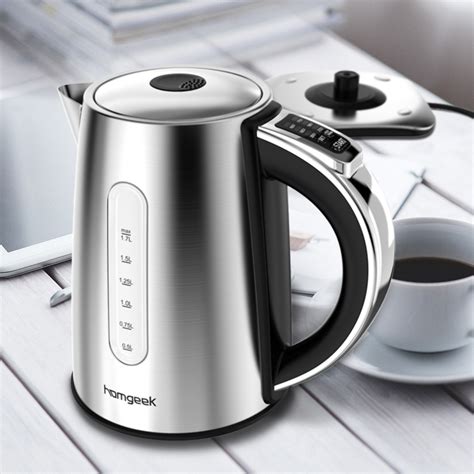 1.7L Stainless Steel Cordless Electric Kettle with Temperature Control ...