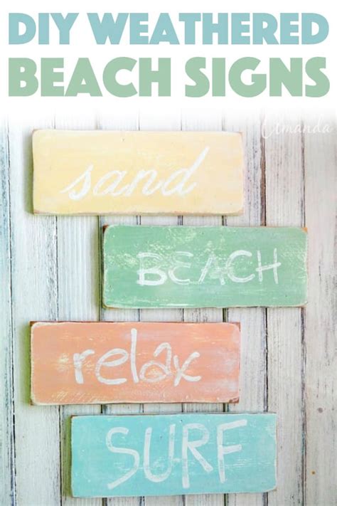 Beach Signs: weathered rustic beach signs you can make yourself