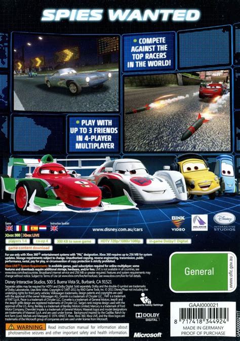 Disney•Pixar Cars 2 (2012) Xbox 360 box cover art - MobyGames