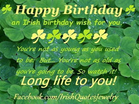 Irish Birthday Card with Shamrock Leaves