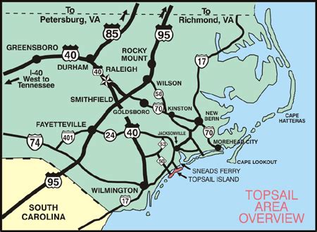 View Our Directions to Topsail Island NC | Coastline Realty Vacations