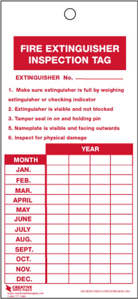 Fire Extinguisher Inspection Tags