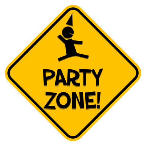 Party Zone Road Sign Sticker - Sticker Mania